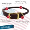 _0010_1-7 Leather Round Dog Collar with Brass Hardware (2)