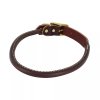 _0008_1-7 Leather Round Dog Collar with Brass Hardware (4)