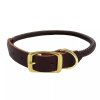 _0009_1-7 Leather Round Dog Collar with Brass Hardware (3)